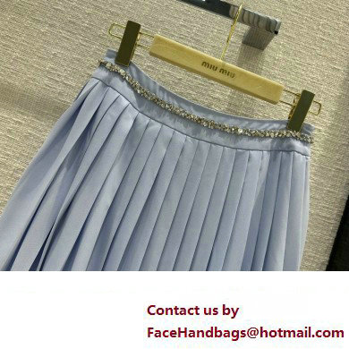 miu miu blue pleated skirt 2023