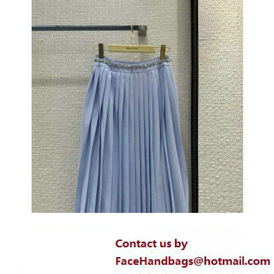 miu miu blue pleated skirt 2023