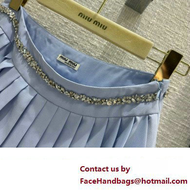 miu miu blue pleated skirt 2023