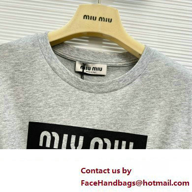 miu miu gray cotton t-shirt 2023