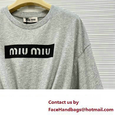 miu miu gray cotton t-shirt 2023