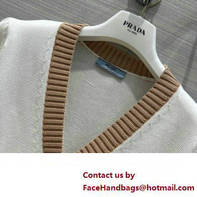 prada Cropped cotton cardigan white 2023