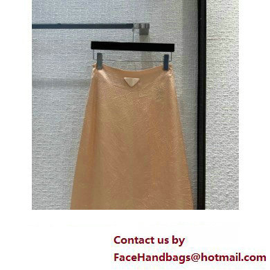 prada Satin top and midi skirt pink 2023