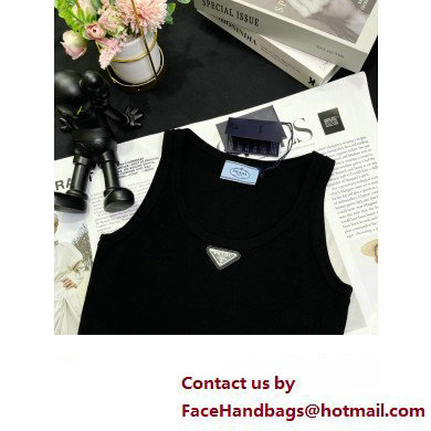 prada black jersey top 2023