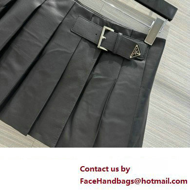 prada leather Re-Nylon miniskirt black 2023