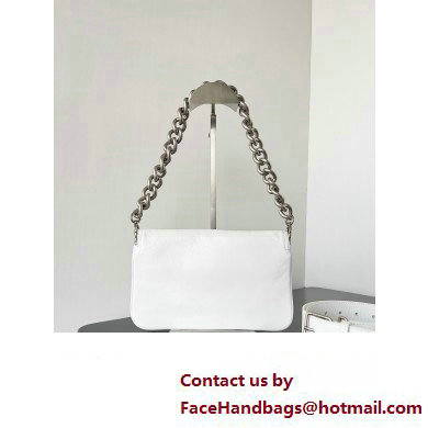 Balenciaga BB Soft Small Flap Bag in peach calfskin White/Silver 2023 - Click Image to Close