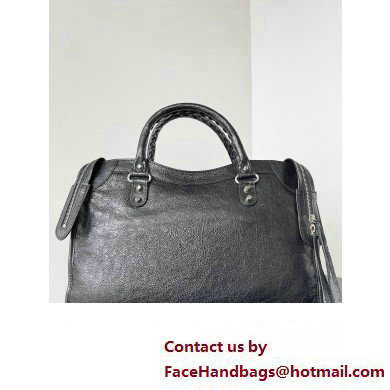 Balenciaga Classic City Large Handbag in Arena Lambskin Black/Silver