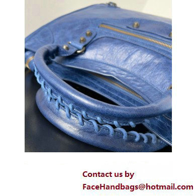 Balenciaga Classic City Large Handbag in Arena Lambskin Blue