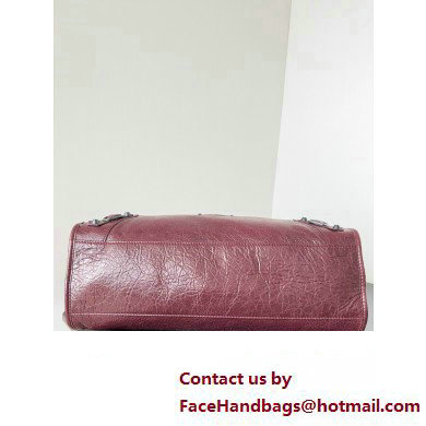 Balenciaga Classic City Large Handbag in Arena Lambskin Burgundy