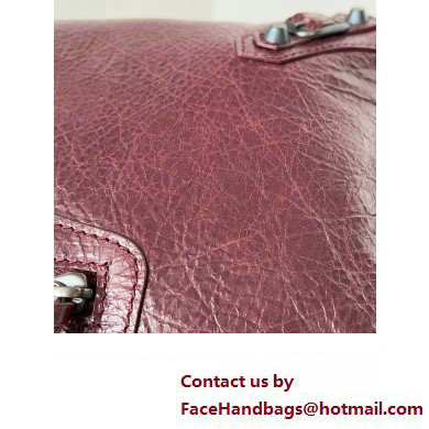 Balenciaga Classic City Large Handbag in Arena Lambskin Burgundy