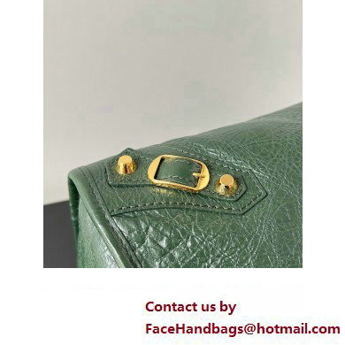 Balenciaga Classic City Large Handbag in Arena Lambskin Dark Green/Gold