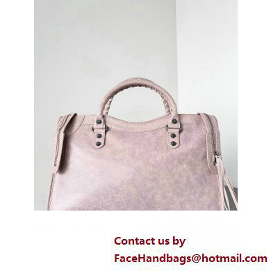 Balenciaga Classic City Large Handbag in Arena Lambskin Dusty Pink