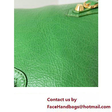 Balenciaga Classic City Large Handbag in Arena Lambskin Grass Green/Gold