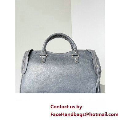 Balenciaga Classic City Large Handbag in Arena Lambskin Gray/Silver