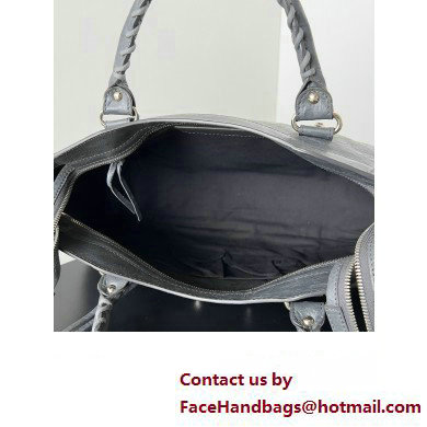 Balenciaga Classic City Large Handbag in Arena Lambskin Gray/Silver