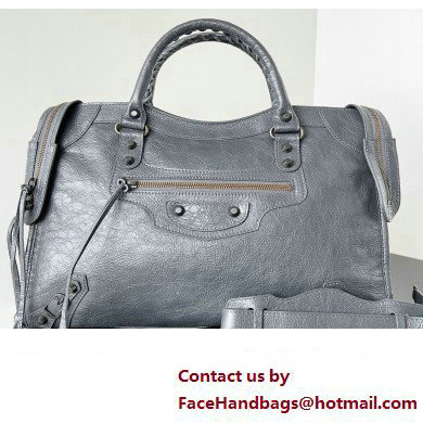 Balenciaga Classic City Large Handbag in Arena Lambskin Gray