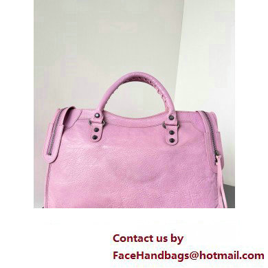 Balenciaga Classic City Large Handbag in Arena Lambskin Light Pink - Click Image to Close