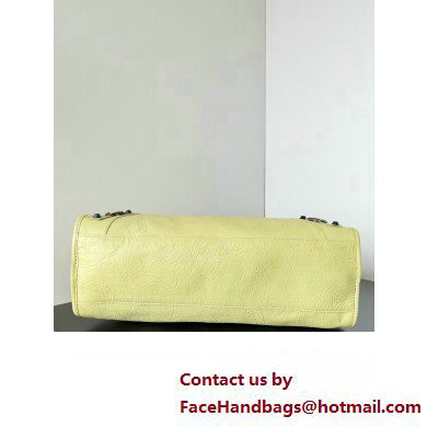 Balenciaga Classic City Large Handbag in Arena Lambskin Light Yellow