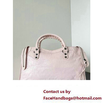 Balenciaga Classic City Large Handbag in Arena Lambskin Pale Pink