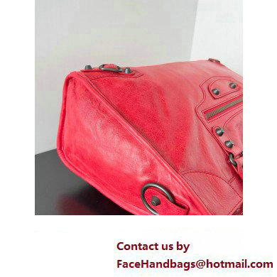 Balenciaga Classic City Large Handbag in Arena Lambskin Red