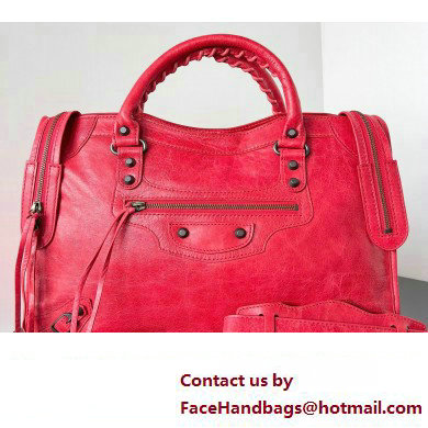 Balenciaga Classic City Large Handbag in Arena Lambskin Red