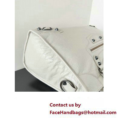 Balenciaga Classic City Large Handbag in Arena Lambskin White