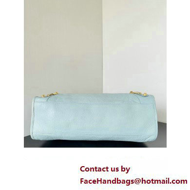 Balenciaga Classic City Large Handbag with Spiral Hardware in Arena Lambskin Baby Blue/Gold