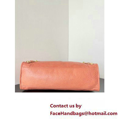 Balenciaga Classic City Large Handbag with Spiral Hardware in Arena Lambskin Peach Red/Gold