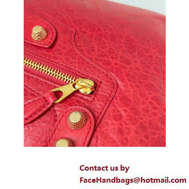 Balenciaga Classic City Large Handbag with Spiral Hardware in Arena Lambskin Red/Gold