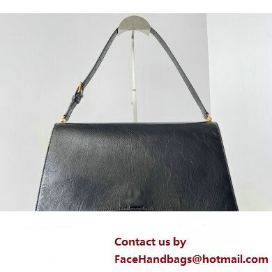 Balenciaga Crush Large Sling Bag in paper calfskin Black/Gold 2023 - Click Image to Close