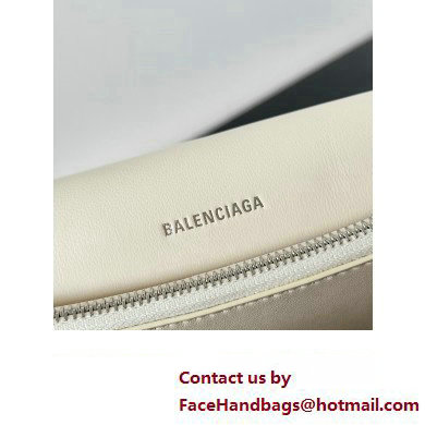 Balenciaga Crush Medium Sling Bag in paper calfskin Beige/Silver 2023