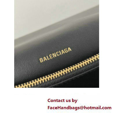 Balenciaga Crush Medium Sling Bag in paper calfskin Black/Gold 2023