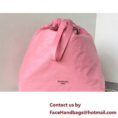 Balenciaga Crush Medium Tote Bag in crushed calfskin Pink 2023 - Click Image to Close