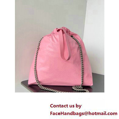 Balenciaga Crush Medium Tote Bag in crushed calfskin Pink 2023