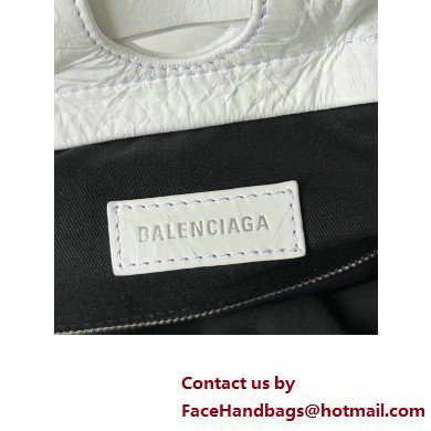 Balenciaga Crush Medium Tote Bag in crushed calfskin White 2023