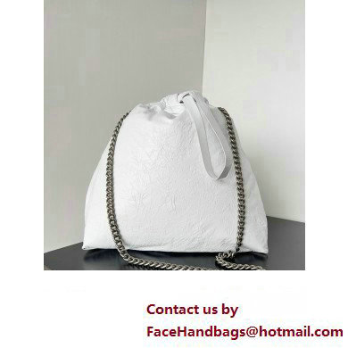 Balenciaga Crush Medium Tote Bag in crushed calfskin White 2023