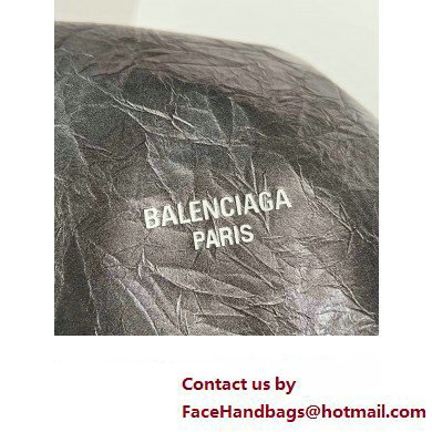 Balenciaga Crush Medium Tote Bag in crushed calfskin dark grey 2023