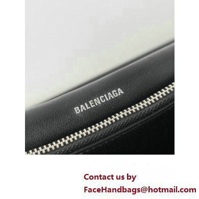 Balenciaga Crush Small Sling Bag in paper calfskin Black/Silver 2023