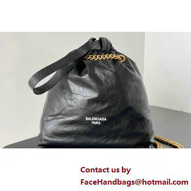 Balenciaga Crush Small Tote Bag in crushed calfskin Black 2023