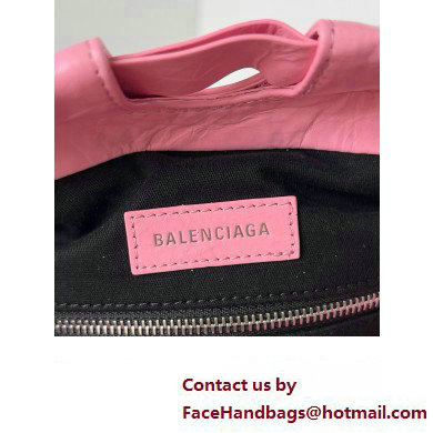 Balenciaga Crush Small Tote Bag in crushed calfskin Pink 2023