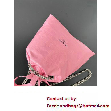 Balenciaga Crush Small Tote Bag in crushed calfskin Pink 2023