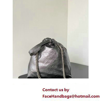 Balenciaga Crush Small Tote Bag in crushed calfskin dark grey 2023