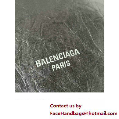 Balenciaga Crush Small Tote Bag in crushed calfskin dark grey 2023