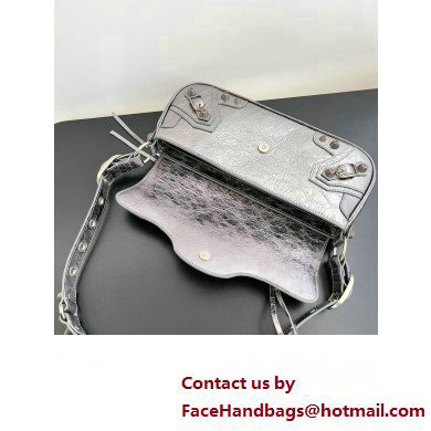 Balenciaga Le Cagole Small Sling Bag in Arena calfskin Silver Spring 2024