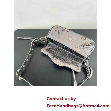 Balenciaga Le Cagole XS Sling Bag in Arena calfskin Silver Spring 2024