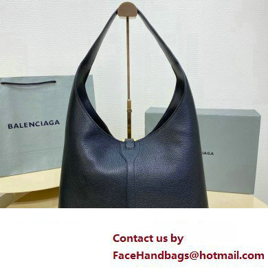 Balenciaga Locker Medium North-South Hobo Bag in black/Gold grained calfskin 2024