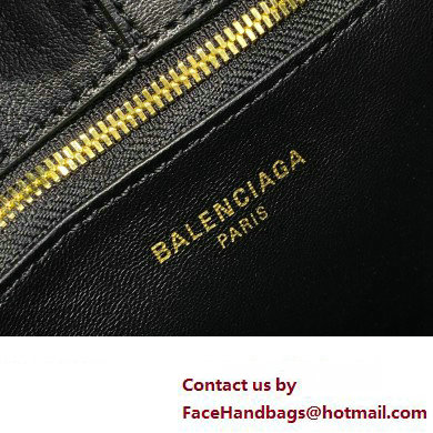 Balenciaga Locker Medium North-South Hobo Bag in black/Gold grained calfskin 2024