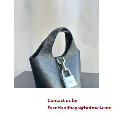 Balenciaga Locker Small Hobo Bag in black/Silver grained calfskin 2024