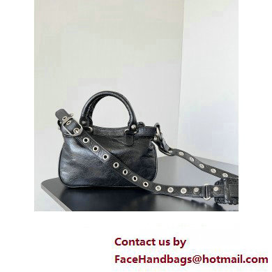 Balenciaga Neo Cagole Small Tote Bag in Arena calfskin Black 2023