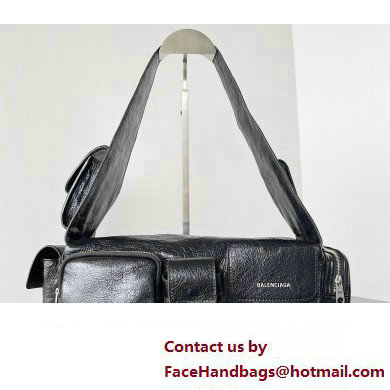 Balenciaga Superbusy Small Sling Bag in Arena calfskin Black 2023